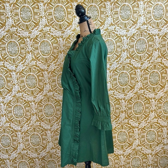 Elizabeth Wilson Designs Jillian Green Fit & Flare Wrap Dress Sz S MISSING SASH - Picture 8 of 12